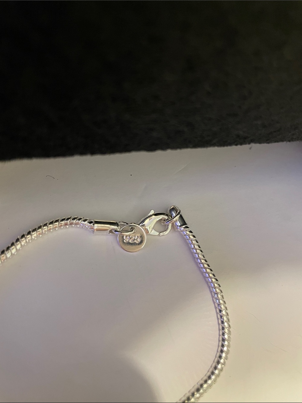 Sterling Silver Pink & Silver Bead Charm Bracelet - Picture 3 of 3